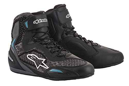 Alpinestars Stella Faster 3 Rideknit Zapatos de motocicleta para mujer (Black/White/Blue,43.5)