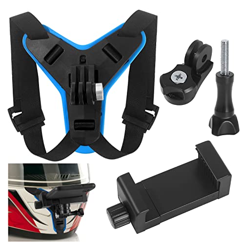 Soporte para Cámara Action para Casco de Motocicleta, Montura Correa para Casco de Moto Compatible con GoPro Hero 2018/7/6/5/4/3, Session, SJCAM, Cámaras Accesorios Casco