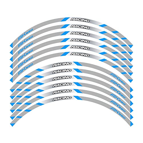 KOHLLS Ruedas Traseras Delanteras Motocicleta Borde Exterior Borde Pegatina Reflectante Raya Rueda Calcomanías Accesorios para KYMCO AK550 AK 550 Borde de la Etiqueta engomada (Color : D)
