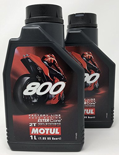 Aceite Moto 2T - 104041 Motul 800 2T Factory Line Road Racing, 2 Litros (2x1 lt)