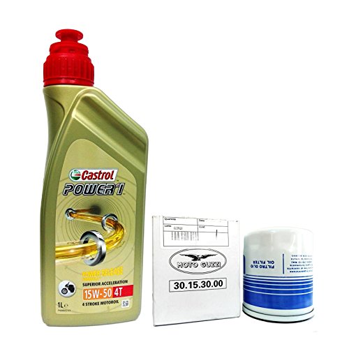 Kit de revisión Castrol Power 1 15W50 filtro de aceite original Moto Guzzi