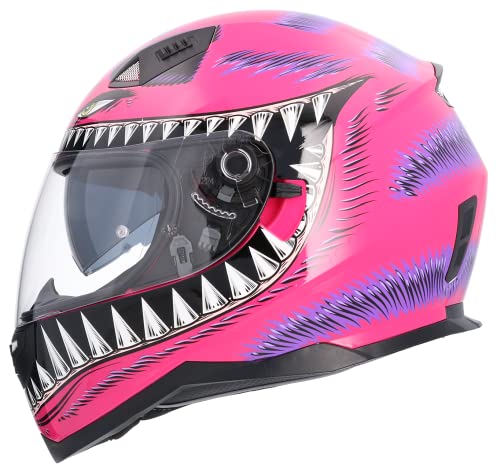 Casco Moto Integral ECE Homologado Wild Cat Rosa SH881 EDICION Limitada Talla S (55/56) Casco con Doble Visera Solar Casco Hombre Casco Mujer Casco Unisex