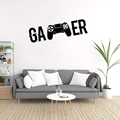 Video Game Controller Wall Decals Gamer Diy Wall Decal Gamer Wall Sticker para niños Dormitorio Vinilo Wall Art Mural 9 # 11x42cm