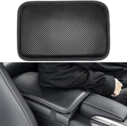 Cojín de apoyabrazos de coche universal, funda de fibra de piel para consola central de coche, accesorios de protección integral para la mayoría de coches, SUV y camiones (negro)