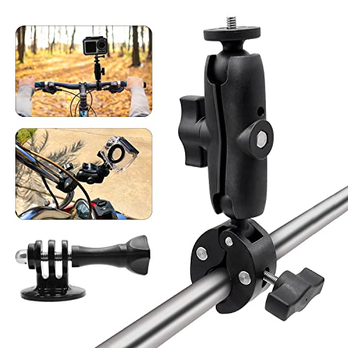 SUPRBIRD Soporte para Cámara Soporte de Deportiva Camara para Bicicletas Moto Soporte Universal Soporte para Bicicleta para Cámara de Acción 0.63inch-1.56inch Manillar (Negro)