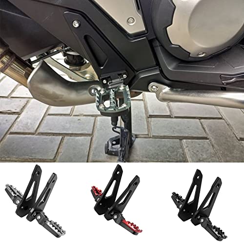 TAZGANTAX Estriberas traseras plegables aptas para Ho-nda X-ADV 750 2021-2023 Estriberas para reposapiés de motocicleta Juegos traseros Estriberas Pies Pedales XADV 750 X ADV750 Accesorios (Titanio)