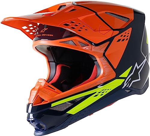 Alpinestars Supertech M8 Factory Casco de motocross (Blue/Orange,M)