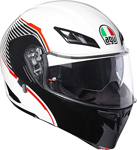 AGV Compact ST Vermont Casco Modular abatible Multicolor (Blanco/Negro/Rojo), XS