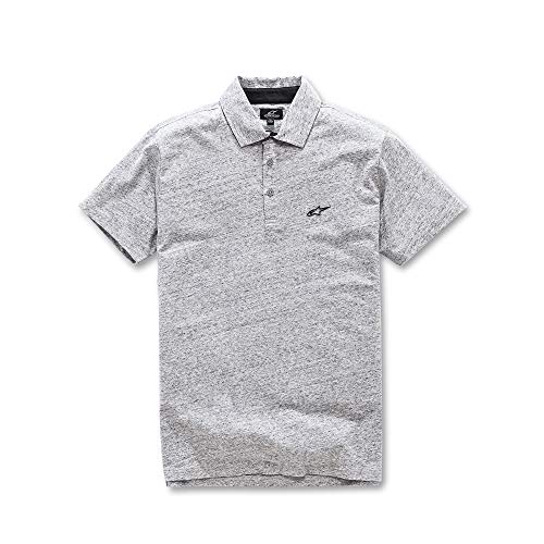 Alpinestar Eternal Polo de Manga Corta con Logo de Goma en el Pecho, Hombre, Heather Gray, L