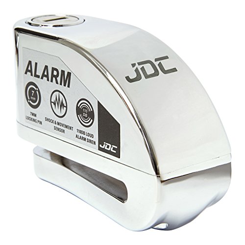 JDC Moto Motocicleta Bloqueo de Disco con Alarma – Jaws - Cromo