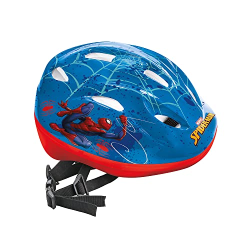 Mondo Motors Casco de Bicicleta Spiderman-28619 Mondo Toys 28619-Casco Infantil para Bicicleta, diseño de Spider-Man, Niños, Multicolor, 52-56 cm