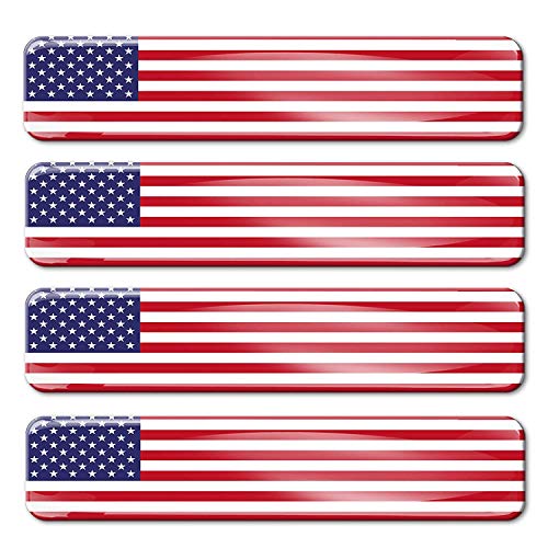 Biomar Labs® 4 pcs 3D Gel Pegatinas Bandera Nacional USA Estados Unidos Flag Silicona Adhesivo Autos Coches Motos Ciclomotores Bicicletas Ordenador Portátil F 27