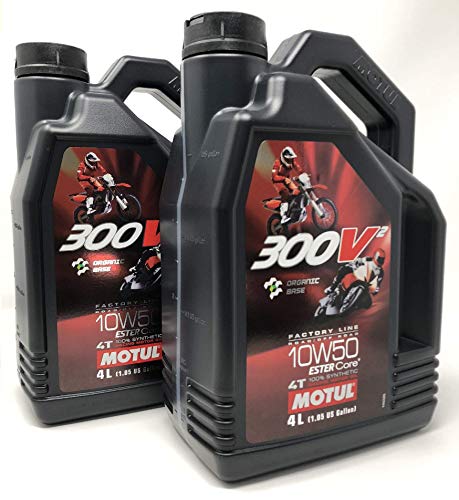 Aceite de Motor Competicion - Motul 300V2 4T FL Road Racing 10W50, Pack 8 litros