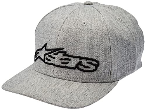 Alpinestar Blaze Flexfit Hat Gorra Flexfit Visera Curva Logo Bordado 3D, Hombre, dk Heather Gray/Black, S/M