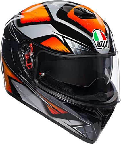 AGV K-3 SV LIQUEFY CASCO INTEGRAL NEGRO NARANJA XS