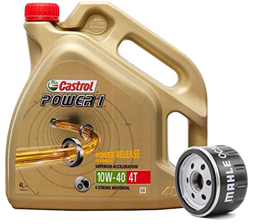 Castrol Kit Duo Power 1 Aceite de Motores 10W-40 4T 4L + Filtro Mahle OC306