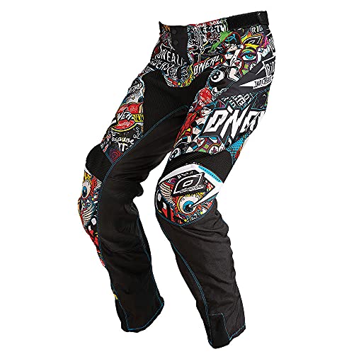 O'Neal | Pantalones de Motocross | Motocicleta de Enduro | Tejidos de Denier duraderos, con Gran Libertad de Movimiento, Ajuste atlético | Pantalones Mayhem Crank | Adulto | Negro Multi | Talla 30