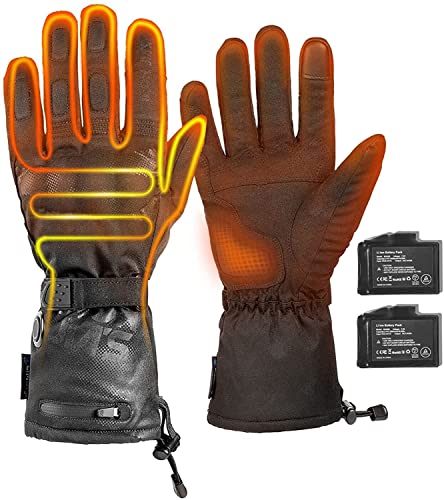 Guantes Calefactores 7,4 V | 2500 mAh | Recargables | Autonomía Hasta:4.5-8.5 Horas, Guantes de Moto Invierno Hombres y Mujeres para Montar a Caballo, Bicicleta, Motocicleta, Senderismo XXL