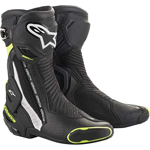 Alpinestars SMX Plus V2 - Botas de equitación para hombre, color negro/blanco/amarillo, 40