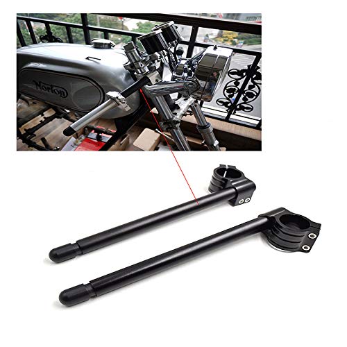 CNC Aluminio Manillar 22mm Kit Semimanillares Manillar Moto Universal Tenedor Ø 30mm Semimanillares Café Racer Tubos Ø 22mm Cinta Manillar Color Negro Accesorios Para Motocicletas