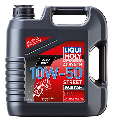 Liqui Moly 1686 - Aceite de motor, 4T, Synth, 10W-50, Street Race, Booklet, 4 l