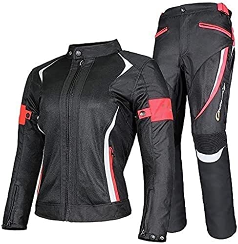 YLFC Chaqueta De Moto Traje Chaqueta Y Pantalón De Motocicleta para Mujer con Protectores CE Diseño Reflectante Seco Y Cómodo De 2 Piezas para Todo Tipo De Clima (Color : B, Size : S)