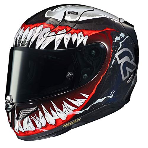 HJD Rpha 11 Venom 2 Casco para Moto, Unisex Adulto, Negro/Rojo, XXL