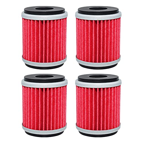 accesorios de una maquina Filtro de aceite de motocicleta for FANT-IC Caba-lle-ro 200 11-15 Mo-tard 125 08-15 Enduro 125 R Competition LC 08-15 250 TF ES 250 2011-2013 (Color : 4pcs-red)