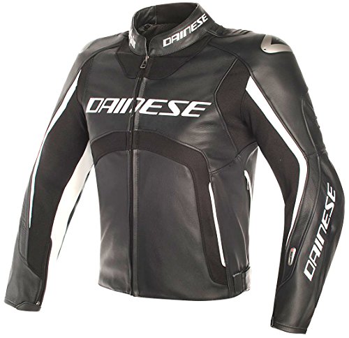 Dainese Chaqueta de piel D de Air Misano Airbag Chaqueta Negro/Blanco