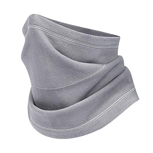 JEEZAO Braga Cuello Polar Moto de Forro Polar,Multifuncional Tubular Calentador de Cuello,Mascarilla,Gorro Pare Ciclismo,Esquiar,Corriendo (Gris)