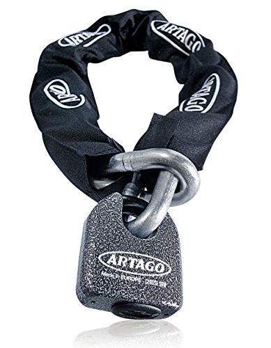 Artago 68T120 Cadena Antirrobo Moto Doble Función, Máxima Seguridad Bunker Selection, Homologado Sold Secure Gold, ø15, 120 cm