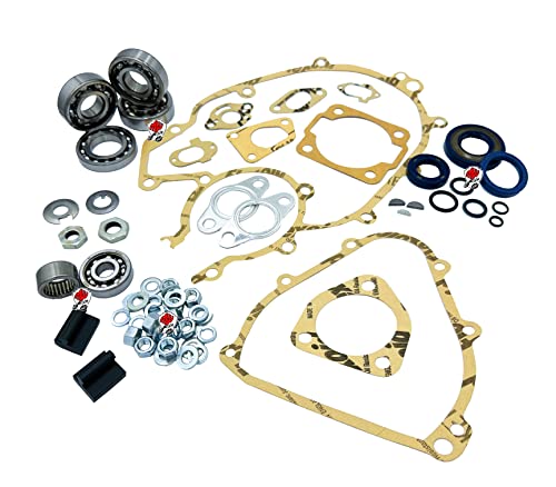 Kit de Revisión Motor Vespa 125 Primavera ET3 Rodamientos SKF Sellos de Aceite Corteco Juntas ECC