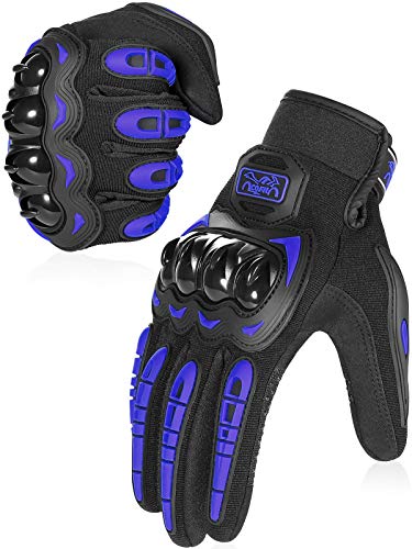 COFIT Guantes de Motos, Guantes de Pantalla Táctil Full Touch para Carreras de Motos, MTB, Escalada, Senderismo y Otros Deportes al Aire Libre - Azul M