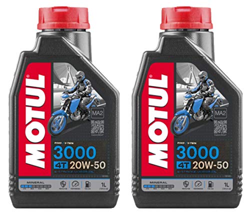 RS Motul 3000 4T 20W50 Aceite mineral para motor de motocicleta, Road V-Twin, Harley Davidson, 2 litros