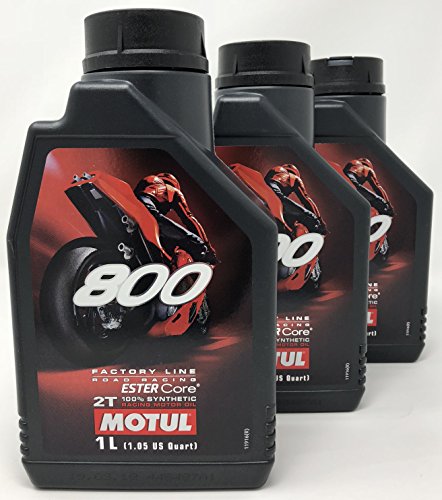 Aceite Moto 2T - 104041 Motul 800 2T Factory Line Road Racing, 3 Litros (3x1 lt)