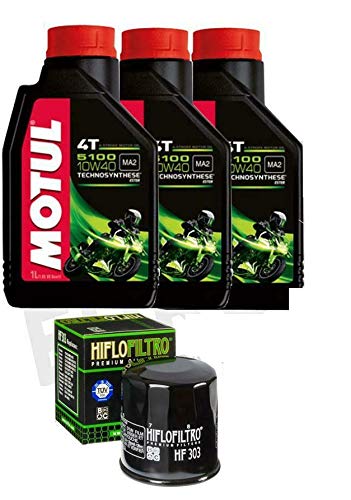 3 Motul 5100 10W40 Filtro de aceite Yamaha 600 FZ6 Fazer S2 2004