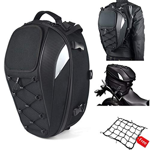 Bolsa Asiento Moto, Bolsa Moto Asiento Trasero, Mochila para Moto, Bolsa de Equipaje Impermeable para Motocicleta,Bolsa de Casco Moto