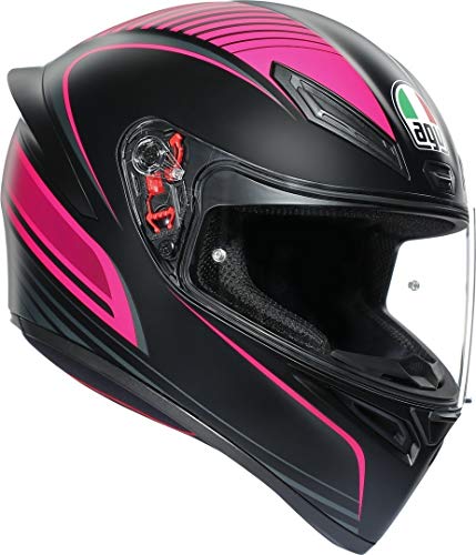 AGV K1 Casco de Motocicleta, Hombre, Negro/Rosa, XS