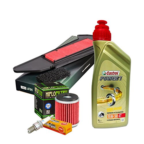 Kit de revisión Castrol Power 1 15W50 filtro aceite aire bujías Yamaha X-Max 300