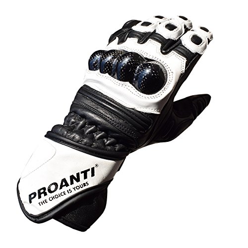 PROANTI Guantes de moto Race de cuero moto hombres mujer guantes - Talla M