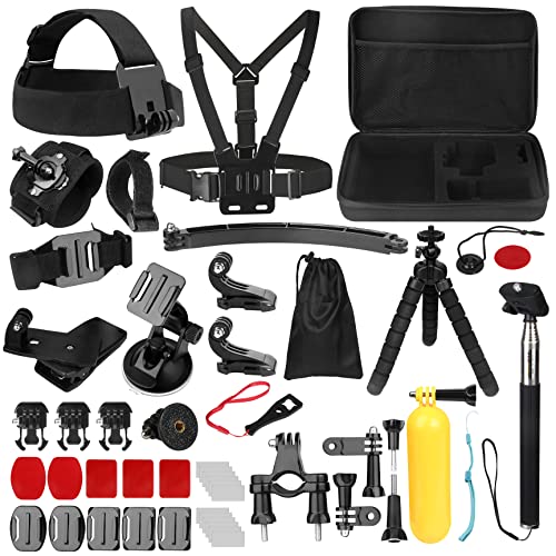 Kit de Accesorios para Cámara de Acción, Bonvvie 50-en-1 Kit de Accesorios para Cámara Deportiva GoPro Hero 11 10 9 8 Black, GoPro MAX/Fusion, Insta360, dji Osmo Action, AKASO, Campark, SJCAM, REMALI