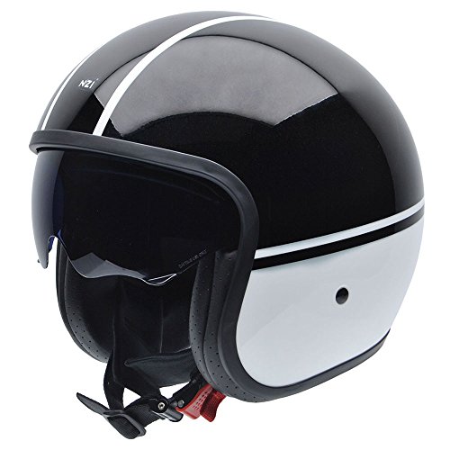 NZI 050287G742 Rolling BCN/Albert Casco de Moto, Blanco y Negro, Talla 57 (M)