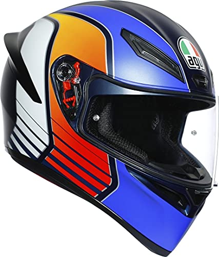 AGV Casco K1 Multi Power Mat Dark azul/naranja/WH L