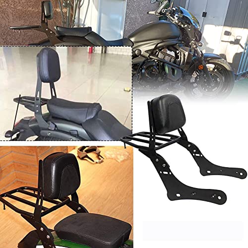 Lorababer Motocicleta Desmontable Respaldo Portaequipajes Negro Sissy Bar Trasero Pasajero Respaldo Cojín para K-awasaki Vulcan S 650 VN650 EN650 2015 2016 2017 2018 2019 2020 2021 2022 2023