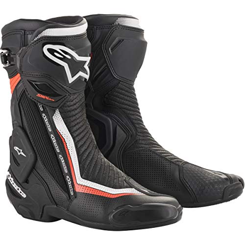 Alpinestars SMX Plus V2 Botas de montar para motocicleta, color negro/blanco/rojo, 48