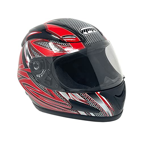 MMG Casco de moto integral: Aprobado ECE R 22.05, diseño moderno y mayor comodidad para adultos, rojo (XL)