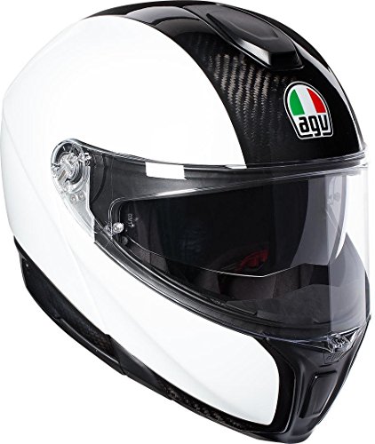 AGV Sportmodular E05 Solid Plk White XXXL Casco de Motocicleta, Unisex Adulto, Carbon/Blanco, XXX-Large