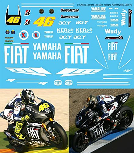 Generic 1/12 Decals Rojos Lorenzo Test Valencia 2008 Yamaha YZR M1 TB Decals TBD616