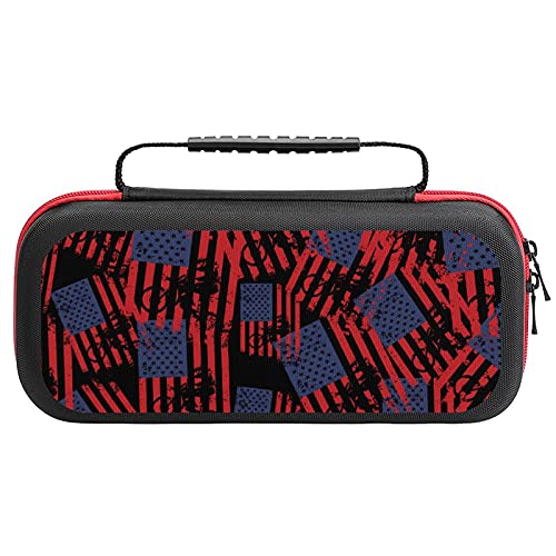 Bandera de Estados Unidos Dirtbike Motocross portátil bolsa de almacenamiento para Nintendo Switch Lite y accesorios de viaje impreso