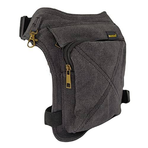 HUNTLAND-Riñonera pierna Pernera moto Bolsa pierna moto Riñoneras hombre Riñonera moto Perneras militar Pernera tactica Riñonera lateral hombre Riñonera moto pierna Bolso de pierna para moto VA(NEGRO)